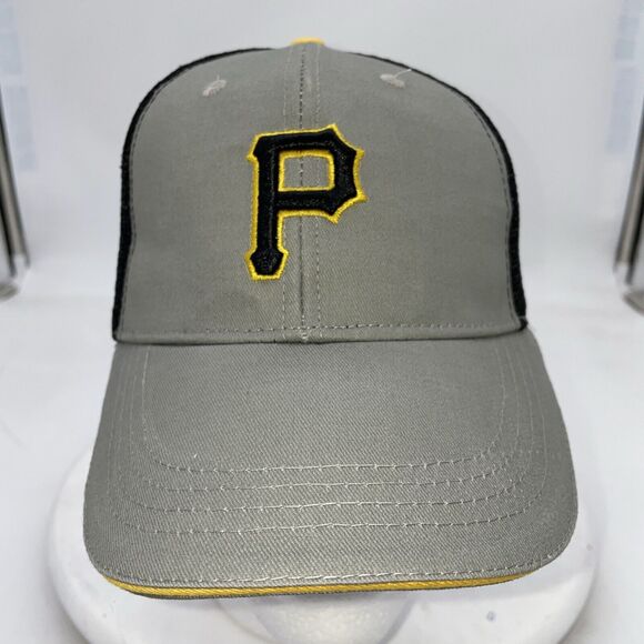 Pittsburgh Pirates MLB "P" Gray Adjustable Snapback Hat w Mesh Baseball Cap - Picture 1 of 5